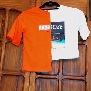 Spilt Colorblock Graphic T-Shirt